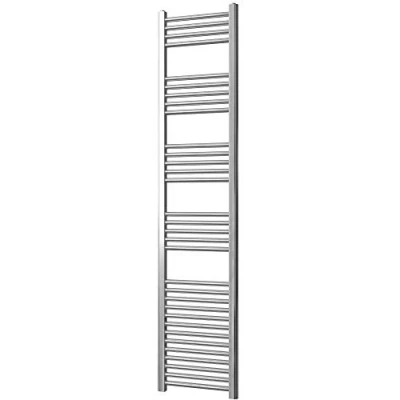Image of Greened House Chrome Straight Heated Towel Rail 400mm wide x 1800mm high Flat Central Heating Radiator