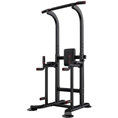 Image of Power Tower, Dip Station Pull Up Bar Adjustable &amp; Stands Multi Function Strength Training Fitness Equipment For Home Gym