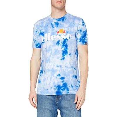 Image of Ellesse Prado Tie Dye Mens Blue T Shirt Cotton Size Small