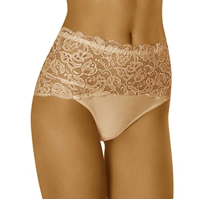 Image of Wolbar Women&#039;s Lace High Waist Briefs WB414, Beige,2XL