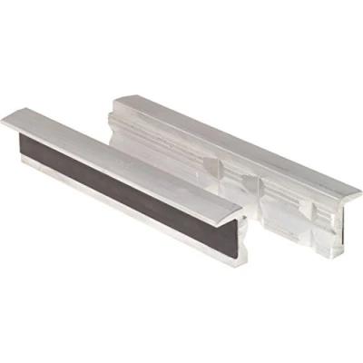 Image of KS Tools 914.0085 Aluminium bench vice protective jaws with trapezoid notches,100mm