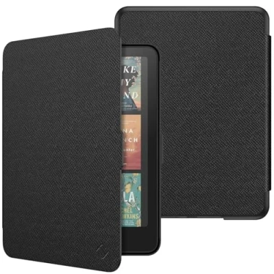 Image of FINTIE Case for 7&quot; All New Kindle Paperwhite (12th Generation 2024) &amp; Colorsoft Signature Edition, Slim Lightweight Shell PU Leather Protective Cover with Auto Sleep/Wake, Black
