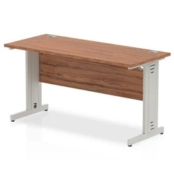 Image of Impulse 1400x600 Walnut Silver Cable Leg