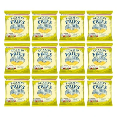 Image of Concept4u Scampi &amp; Bacon Fries Pub Card Bundle Zesty Lemon and Crunchy Flavoured Light Snacks Ideal for All Types of Drinks (12, Scampi)