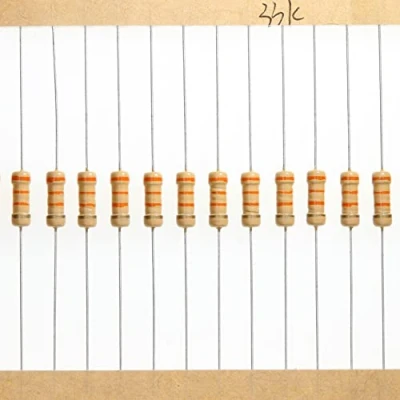Image of HUABAN 100 Pieces 0.5 Watts 1/2W 33K Ohm 5% Carbon Film Resistor