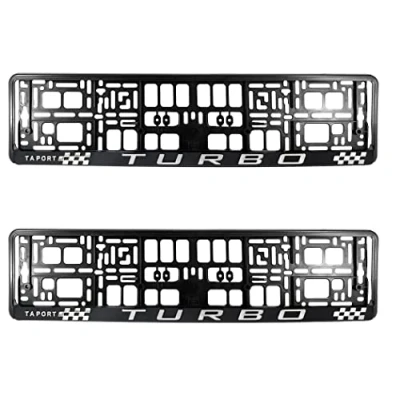 Image of PAIR (2PCS) TAPORT TURBO 3D Car Registration License Number Plate Surround Holder Frame