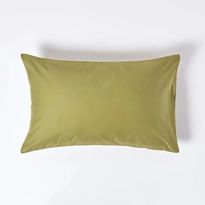Image of HOMESCAPES 1000 Thread Count Egyptian Cotton Green Standard Size Pillowcase Luxury Housewife Pillow Case