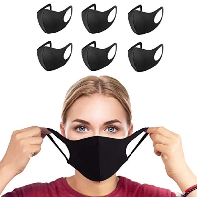 Image of TANNESS 6x Anti Dust Cover Face Mouth Mask, Fashion Reusable Washable Outdoor Unisex Black