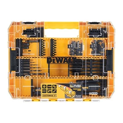 Image of DEWALT DT70776 QZ Tough Case Grande de 85 piezas para atornillar y taladrar Con acoplamiento Angular Flexible, Silver