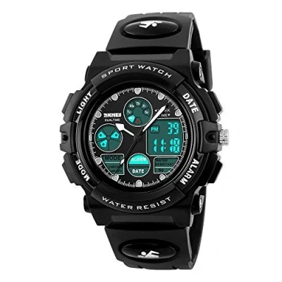 Image of SKMEI Kid&#039;s Boys Girls Analogue Digital Led Back Light Watches Week Alarm Chronograph Wrist Watch Black
