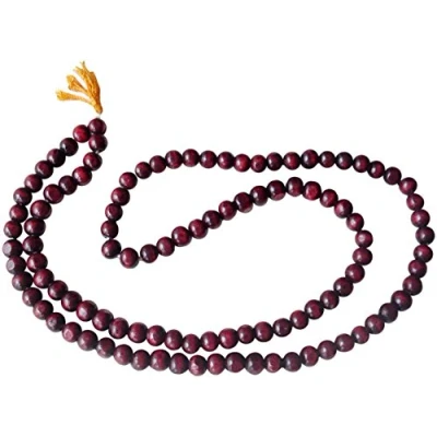 Image of FAIR TRADE BUDDHIST ROSARY MALLA MALLAH BEADS (Orange Tassle)