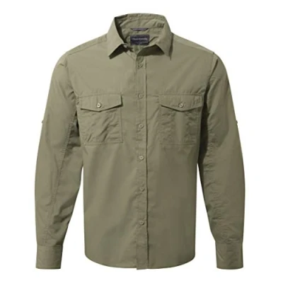Image of Craghoppers Outdoor Classic Mens Kiwi Long Sleeve Shirt (L) (Pebble)