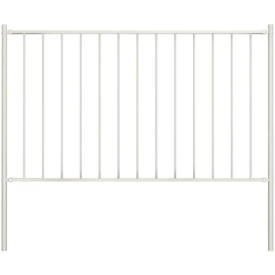 Image of vidaXL Fence Panel with Posts Powder coated Steel 1.7x1 m White