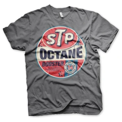 Image of STP Officially Licensed Octane Booster Mens T Shirt (Dark Grey), Large