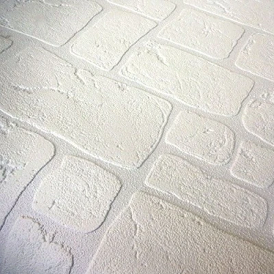 Image of Paintable Brick Slate 3D Effect Wallpaper Blown Textured Vinyl White AS Creation