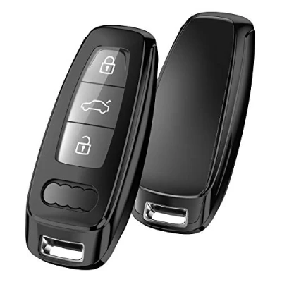 Image of OATSBASF Key Case Suitable for Audi, Car A6L A6 A7 A8 Q7 Q8 E Tron 2019 2020, Silicone TPU Protective