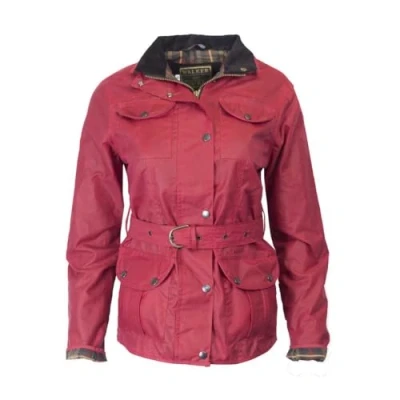 Image of WALKER AND HAWKES Ladies Wax Florence Motorcycle Jacket Red 8