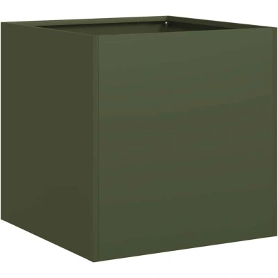 Image of vidaXL Planter Olive Green 40x40x40 cm Cold rolled Steel