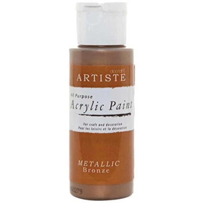 Image of Artiste Acrylic Paint 59ml 2Oz Metallic Bronze, Quick Drying Professional Art, Craft and Hobby Artists Paint, Vibrant Colour, Water Based Paints Cover All Surfaces with Ease, Ideal for Travel