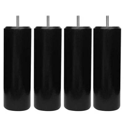 Image of Margot Chameleon Cylinder Set of 4 Legs for Wooden Slatted Frame 7 x 23 cm, Wood, Black, cm