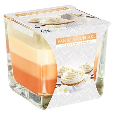 Image of Vanilla Cupcake Scented Candle in Glass Jar 2 Wicks Assorted Fragrance Home Decor Xmas Gift