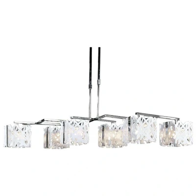 Image of Tokio Rectangular Telescopic 6 Light G9 Line, Gloss White/Polished Chrome