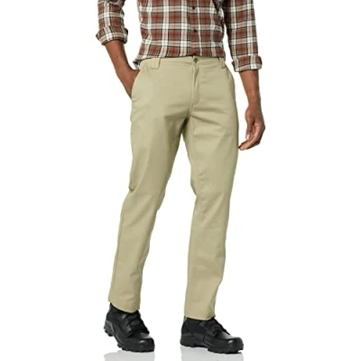 Image of Amazon Essentials Men&#039;s Stain &amp; Wrinkle Resistant Straight Fit Stretch Work Trouser, Khaki Brown, 35W / 29L