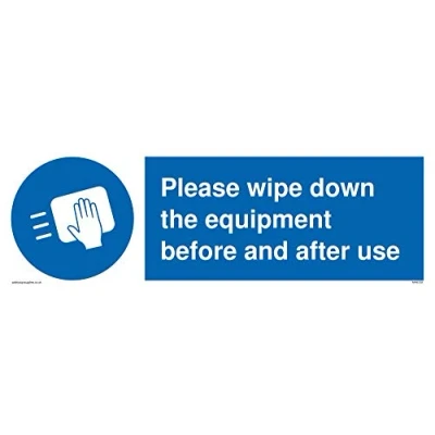 Image of Viking Signs MH6159 A6L V Please wipe down the equipment before and after use