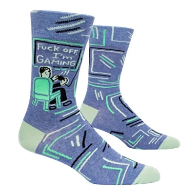 Image of Blue Q Men&#039;s Crew Socks Fuck Off, I&#039;m Gaming, Men 7 12,