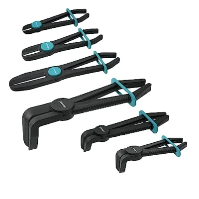 Image of Libraton Hose Clamp Pliers, Pinch Off Line Clamps, 6pcs Pliers Straight &amp; 90, Plastic for Brake Hose, Fuel Coolant, Flexible, Radiator Gas
