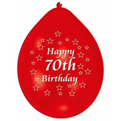 Image of Amscan Int995578 Balloon Pk10 22Cm H 70Th Birthday
