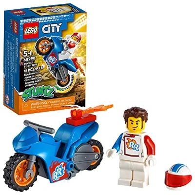 Image of LEGO City Rocket Stunt Bike 60298 Building Kit (14 Pieces), Multicolor, One Size
