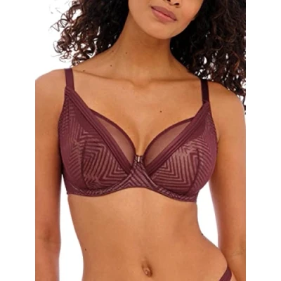Image of Freya Tailored High Apex Plunge Bra Dark Cherry Red 36D