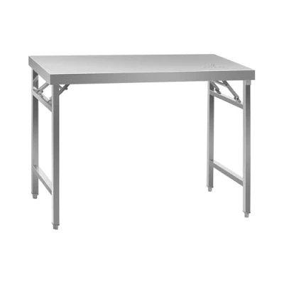 Image of Royal Catering Stainless Steel Folding Work Table Portable Worktop 70x120cm 215kg RCAT 120/70KE (Height 85cm, Height Adjustable Feet 10mm, Foldable)