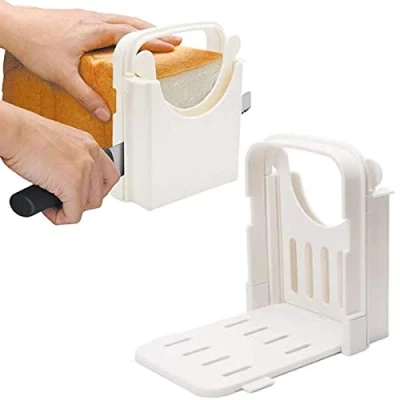 Image of Foldable Bread Slicer Multifunctional Sandwich/Toast Maker Adjustable Slice Thickness Cutter Sandwich Loaf Machine Plastic Cutting Guide Tools for Homemade or Bought