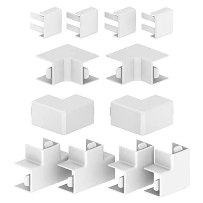 Image of Habengut Accessory Set (4x ES, 2x IE, AE, FW, T Piece) for Mounting the Cable Duct 15 x mm, Colour: White