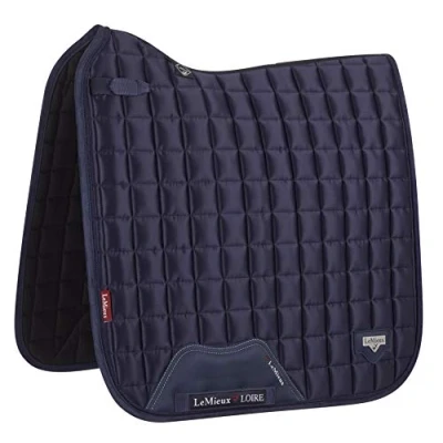 Image of LeMieux Dressage Loire Classic Square Saddle Pad Pads for Horses Equestrian Riding Equipment and Accessories (Navy Large)