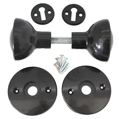 Image of 4X Black Round Mortice 50mm Door Knob Sets