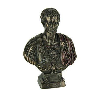 Image of VERONESE Design Bronze Finished Julius Caesar Bust Statue