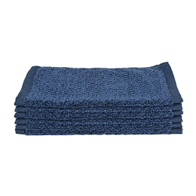 Image of Everplush Diamond Jacquard Bath Linens Wash Cloth, 6 Pack, 13&quot; x 13&quot;, Navy