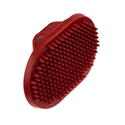 Image of Classic Pet Products Rubber Oval Brush, Red