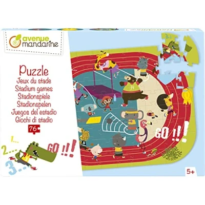 Image of Avenue Mandarine Ref PU023C Children&#039;s Puzzle Educational on the Theme of Stadium Games, 76 Pieces, Poster included, for 5 years and over