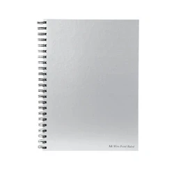 Image of Pukka Pad Notebook Wirebound Hardback Ruled 160pp A4 Silver Pack 5