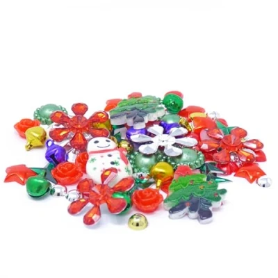 Image of Special Touches 80 Mix Shabby Chic Resin Flatbacks Craft Cardmaking Embellishments (Xmas)