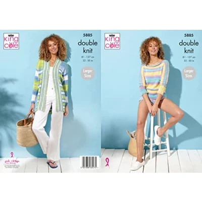 Image of King Cole Tropical Beaches DK Knitting Pattern Jacket and Sweater 5885