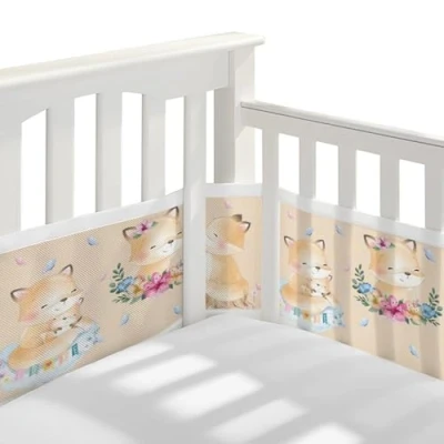 Image of xinwanhong Crib Liner Bumper,Cot Bumper with Breathable Mesh,Soft And Safe Bed Edge Bumper,Safe Alternative To Traditional Baby Cot Bumpers,A15