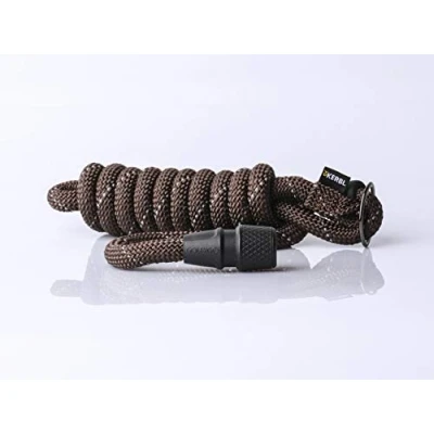 Image of GOLEYGO dog leash Rope, brown, reflective, size M 1.4 2m, secure magnetic click lock, incl. Adapter pin, for small and large dogs up to 60kg, maximum load 200kg