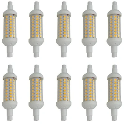 Image of Aoxdi R7S LED Bulb Lighting 5W, Warm White, 64 SMD 2835 Ceramic Light Bulb, 78mm Lamp, AC220 240V, 10 Pack (Warm White)