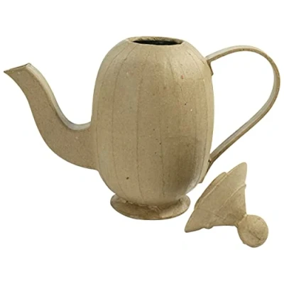 Image of Décopatch Ref AC796C Teapot Papier Maché Object to Decorate 20 x 9 16.5cm with Papers &amp; PaperPatch Glue, Glitter, Paints, Brown