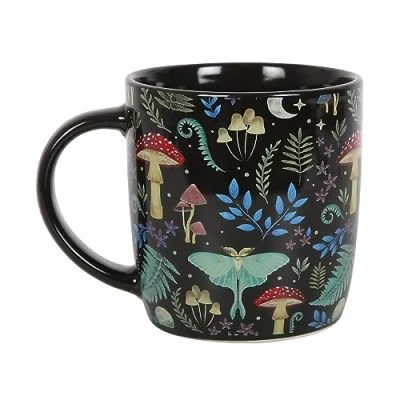 Image of Something Different Wholesale &#039;Enchanting Morning Mug: Dark Forest Print Mug Mystical, Whimsical &amp; Dishwasher/Microwave Safe 340ml Capacity Magical Woodland Nature Prints